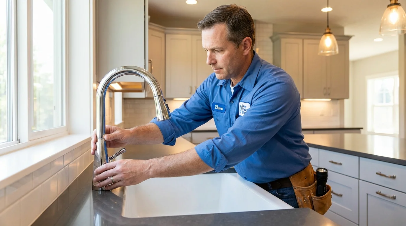 Kitchen faucet installation by Johns Plumbing LLC in Elwood
